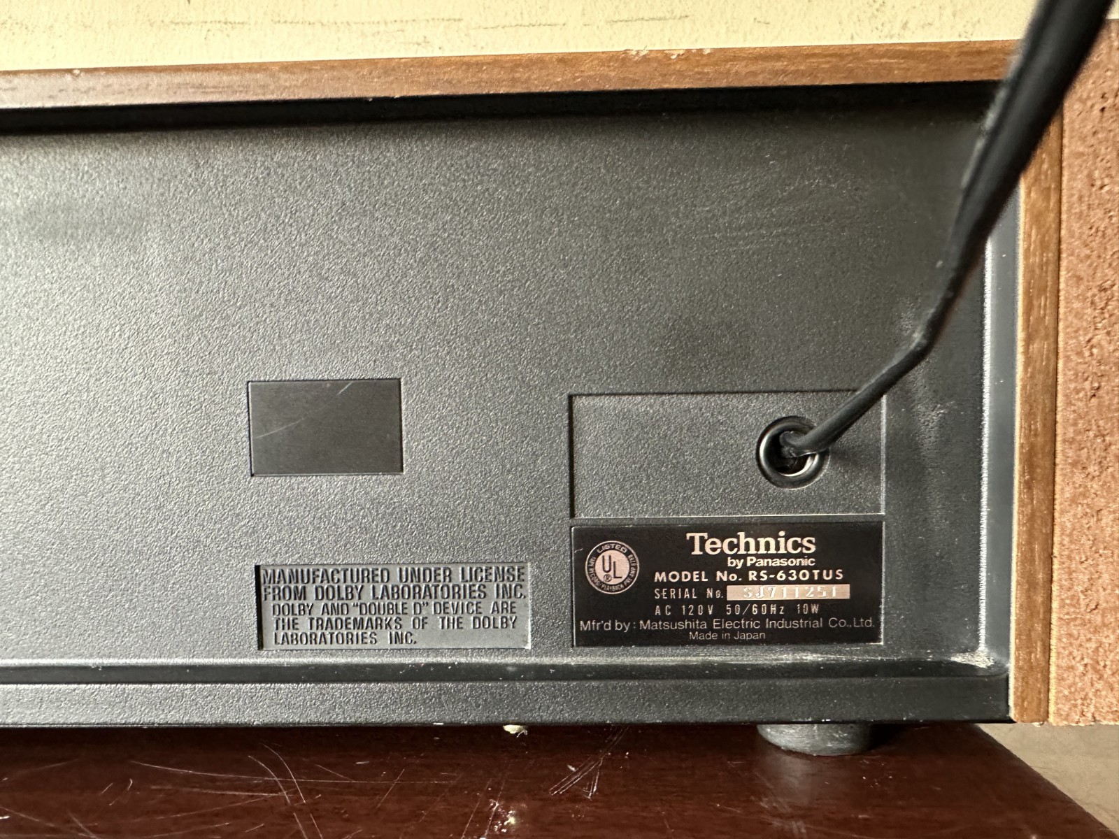 Technics 630T Tape Deck, Partially Works, Needs Capstan Pinch Roller Repaired