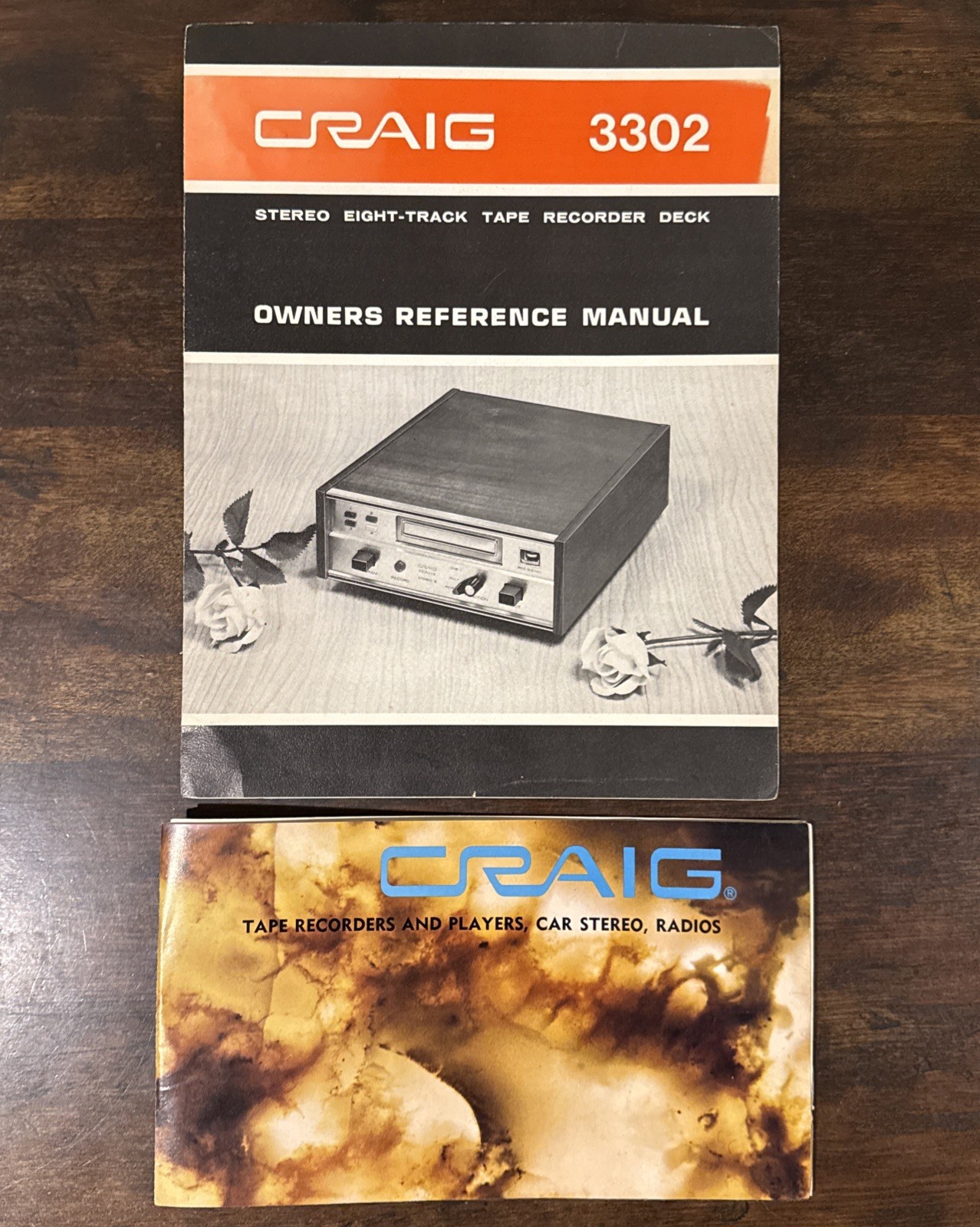 Craig Pioneer 3302 Stereo 8 Track Deck Tape Player & Recorder w/ Manual Untested