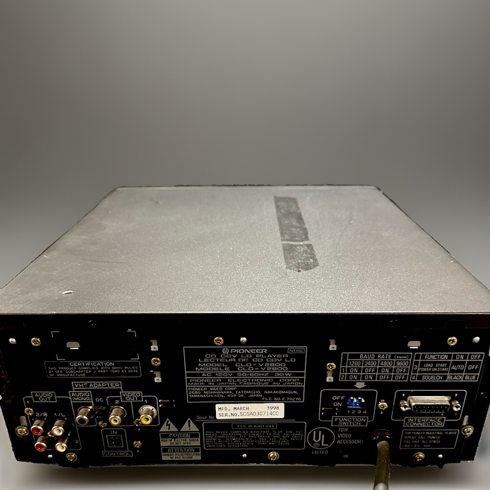 Pioneer CLD-V2800D LaserDisc Player RS-232C Control / LD-V2400