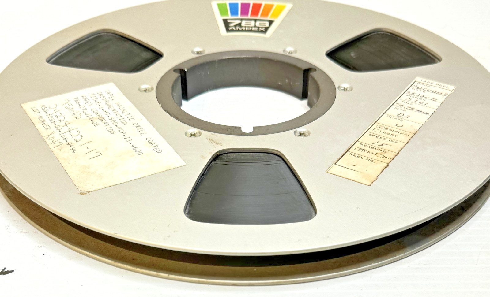 Ampex 10.5″ Instrumentation Tape Reels Lot of 6 1970s Naval Aviation Data