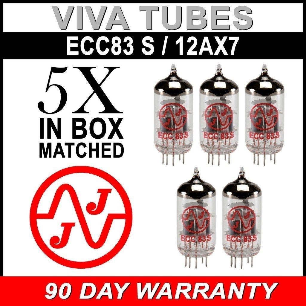 New Gain Matched Quintet (5) JJ Electronics Tesla 12AX7 ECC83-S Vacuum Tubes
