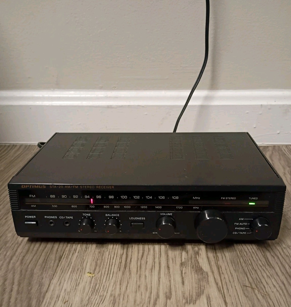 OPTIMUS STA-20 AM/FM STEREO RECEIVER 31-1979 TESTED FULLY NO REMOTE