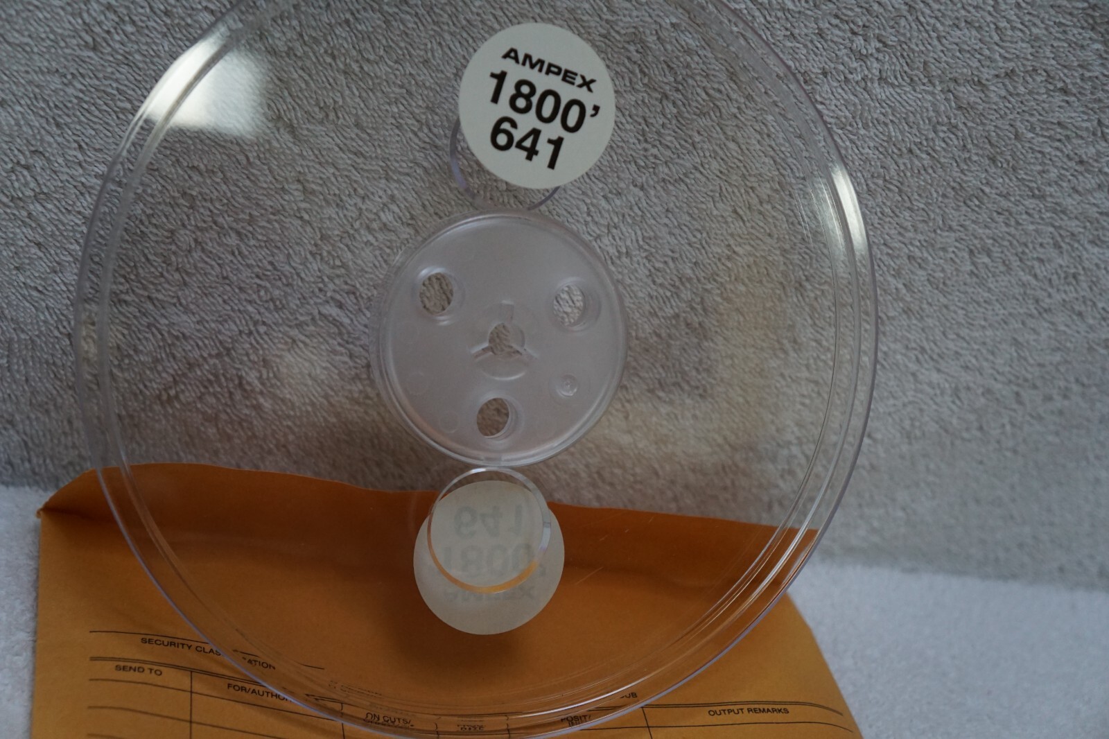 AMPEX 641 PLASTIC 7″ INCH REEL & ENVELOPE for 4-track 3.75 ips 7.5 ips NOS