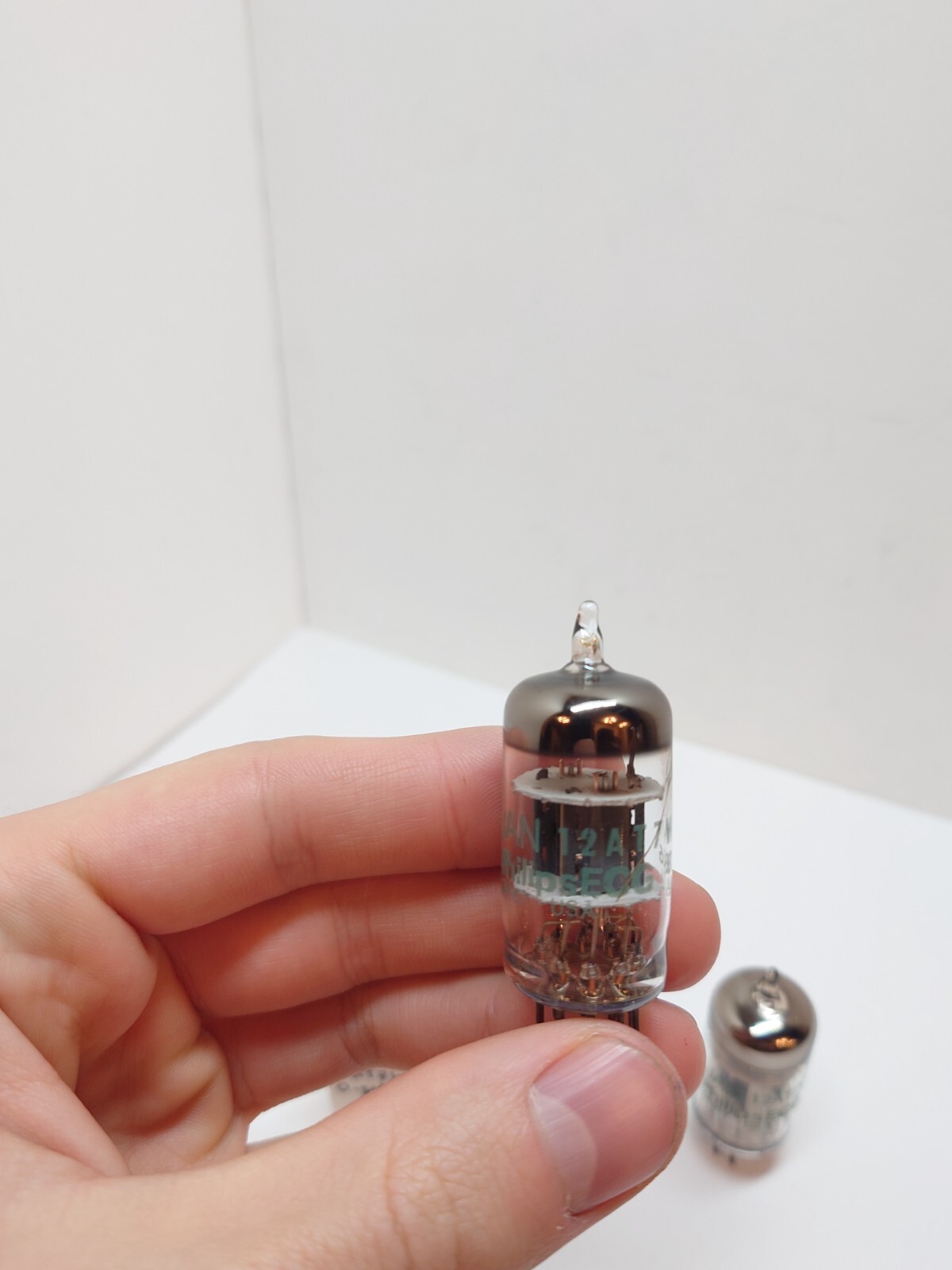 Matched Pair of Philips 12AT7WC TV-7 Tested VACUUM TUBE O-Getter Grey Plate