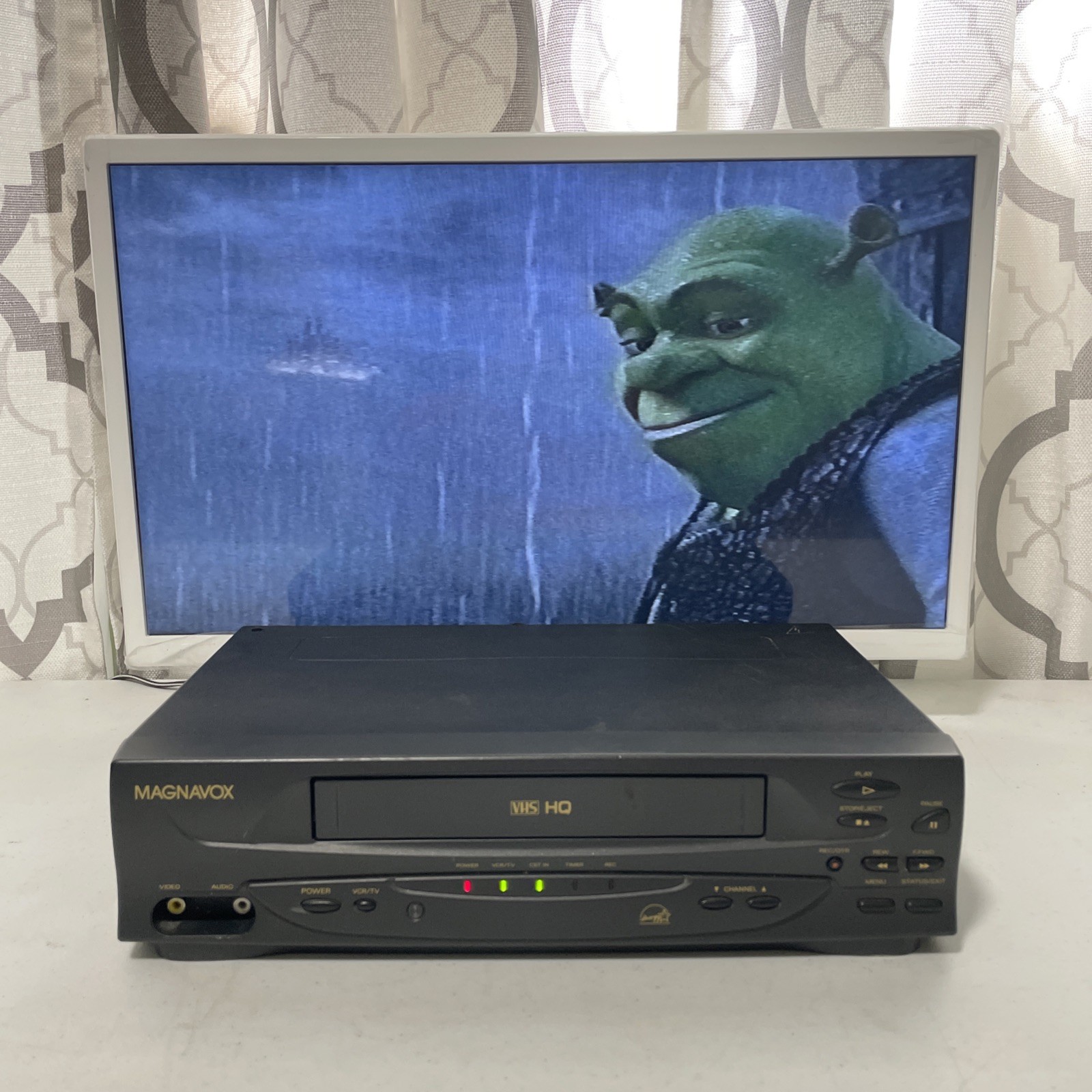 SEE⭐️VIDEO Philips Magnavox VCR VHS/HQ Tape Recorder VR201BMG21 Tested/Works