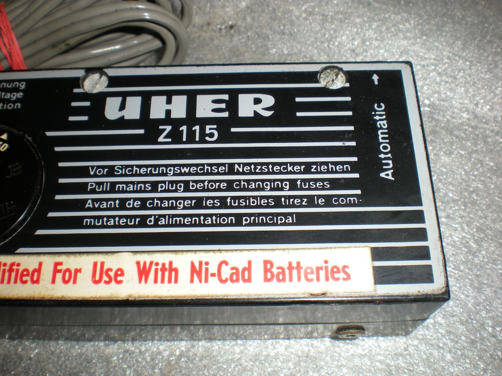 UNTESTED Vintage UHER Z115 Reel to Reel Power Supply