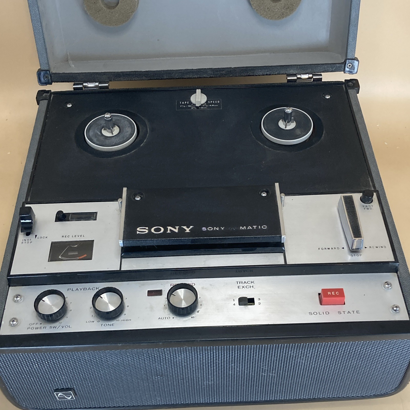 Sony TC-105A Sony-o-Matic Portable Reel-to-Reel Tapecorder Tape Recorder *READ