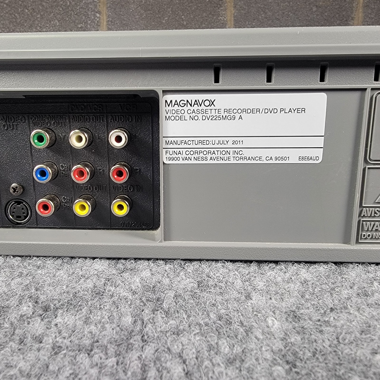 Magnavox DV225MG9 DVD VCR Combo Player Recorder Tested Working No Remote