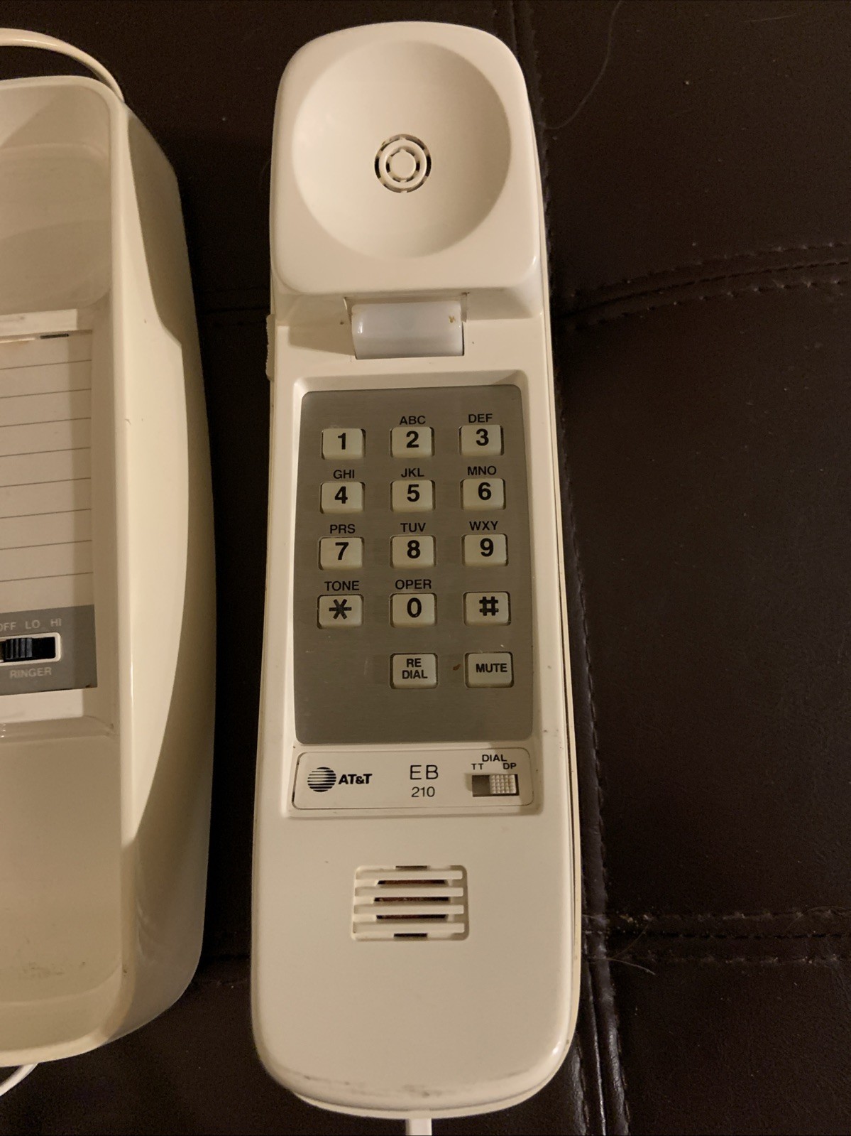 Vintage AT&T Phone Push Button Touch Tone Trimline 210 Beige Desk or Wall Mount