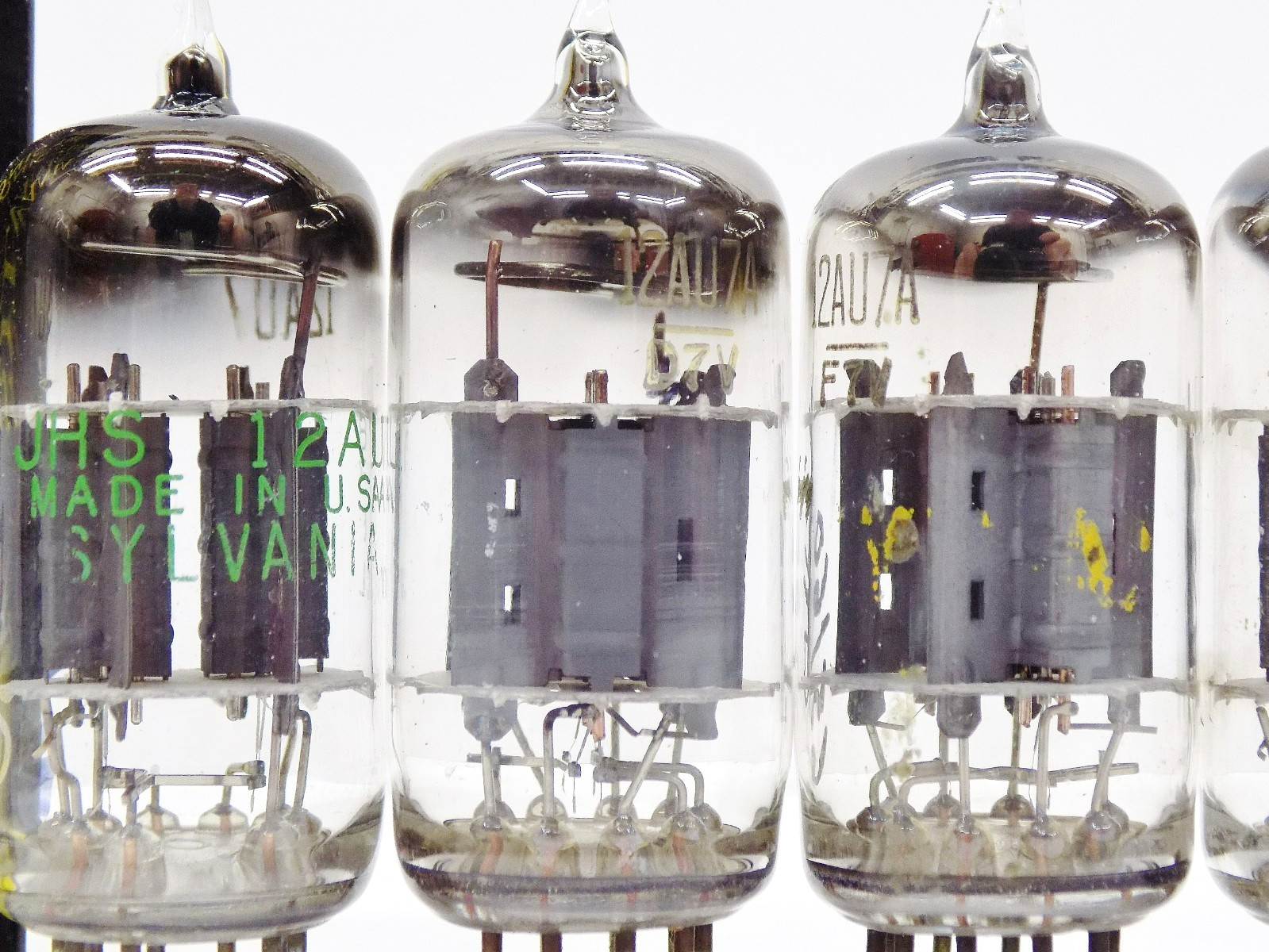 7 Nice Tested Late 1950’s Sylvania 12AU7/ECC82 Vacuum Tubes………….1 Money!