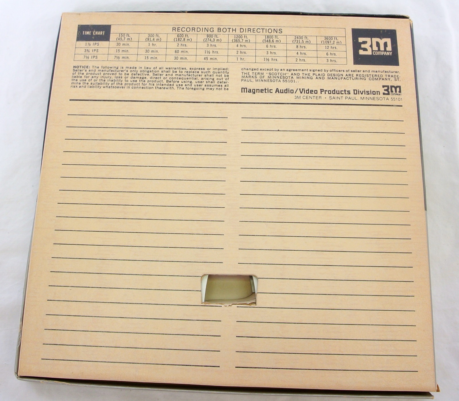 Scotch 3M 1/4″ 7″ Empty Professional Metal Audio Tape Reel Vintage RB-1/4-7M