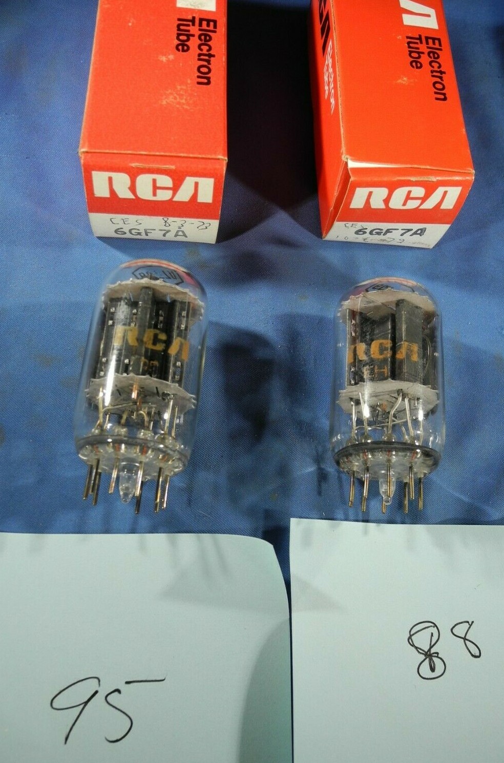 2 Vintage NOS RCA 6GF7A Compactron Dual Triode TV Valve (TESTED STRONG B&K 747B)