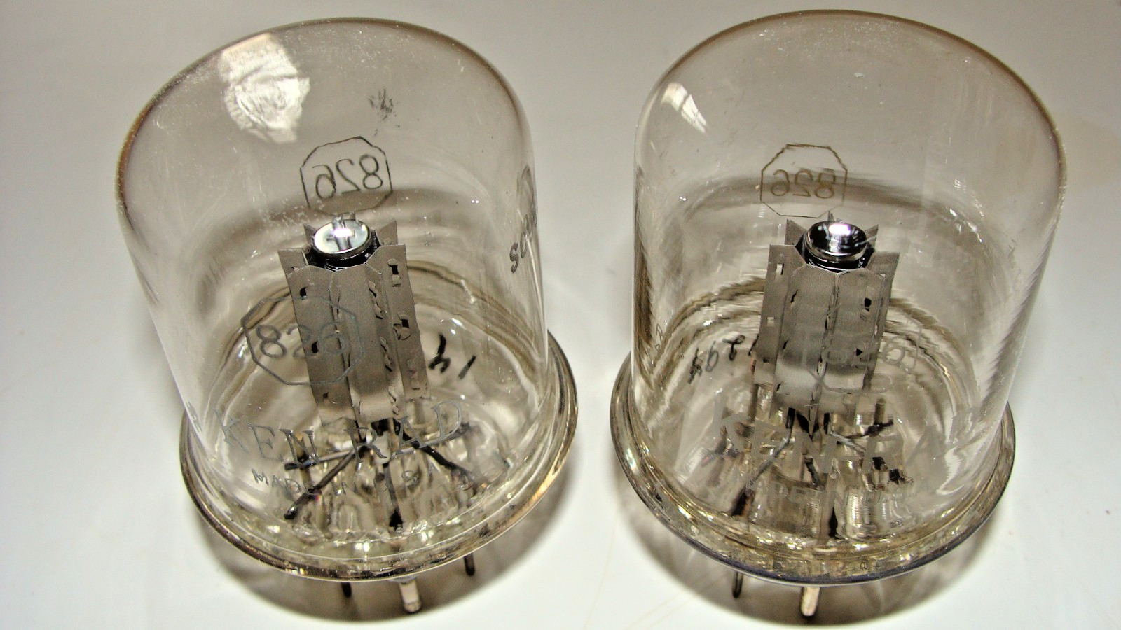 Pair of NOS KEN-RAD 826 tube triodes