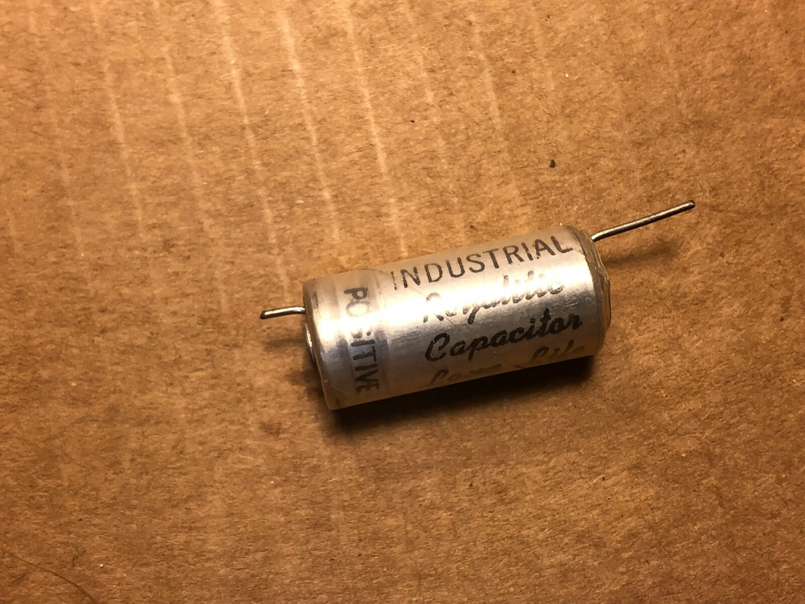 Vintage ICC Royalitic 25 uf 50v Metal Capacitor 1957 Guitar Tube Amp Axial Cap