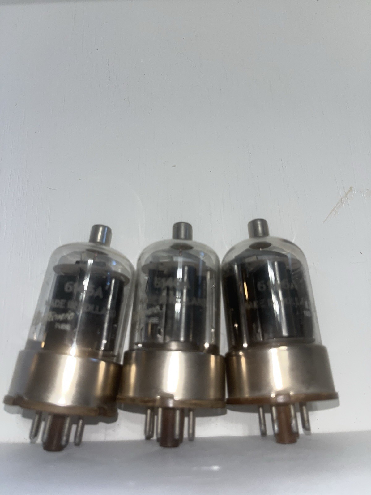3 General Electric Made In Holland Black Plate Tubes TV7 Tested Strong