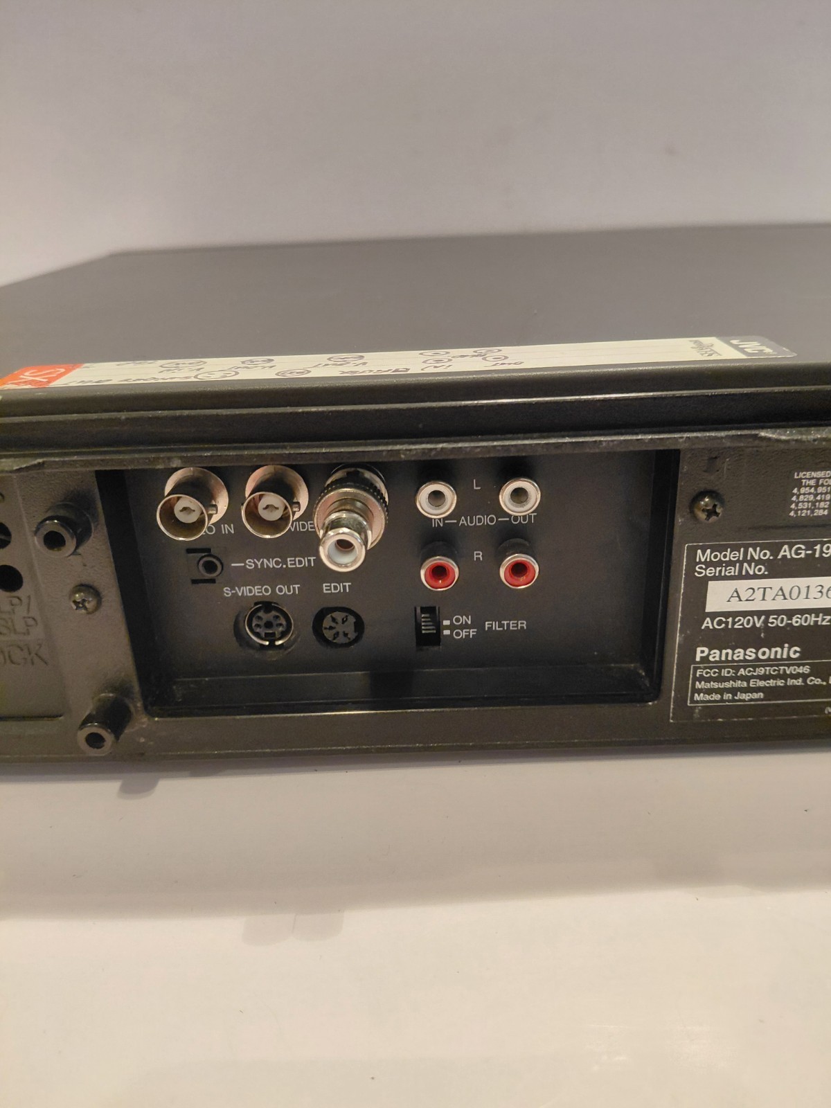 Panasonic AG-1960 Pro Line 4-Head SQPB VCR Video Cassette Recorder Works READ