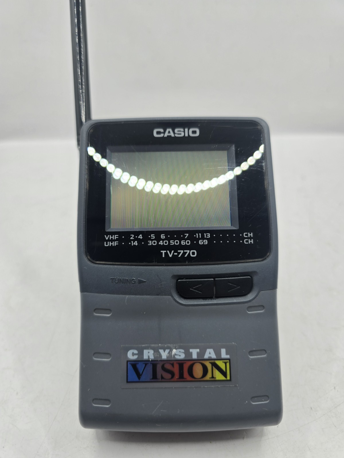Vtg Casio TV-770 Crystal Vision Handheld Portable Analog UHF VHF TV