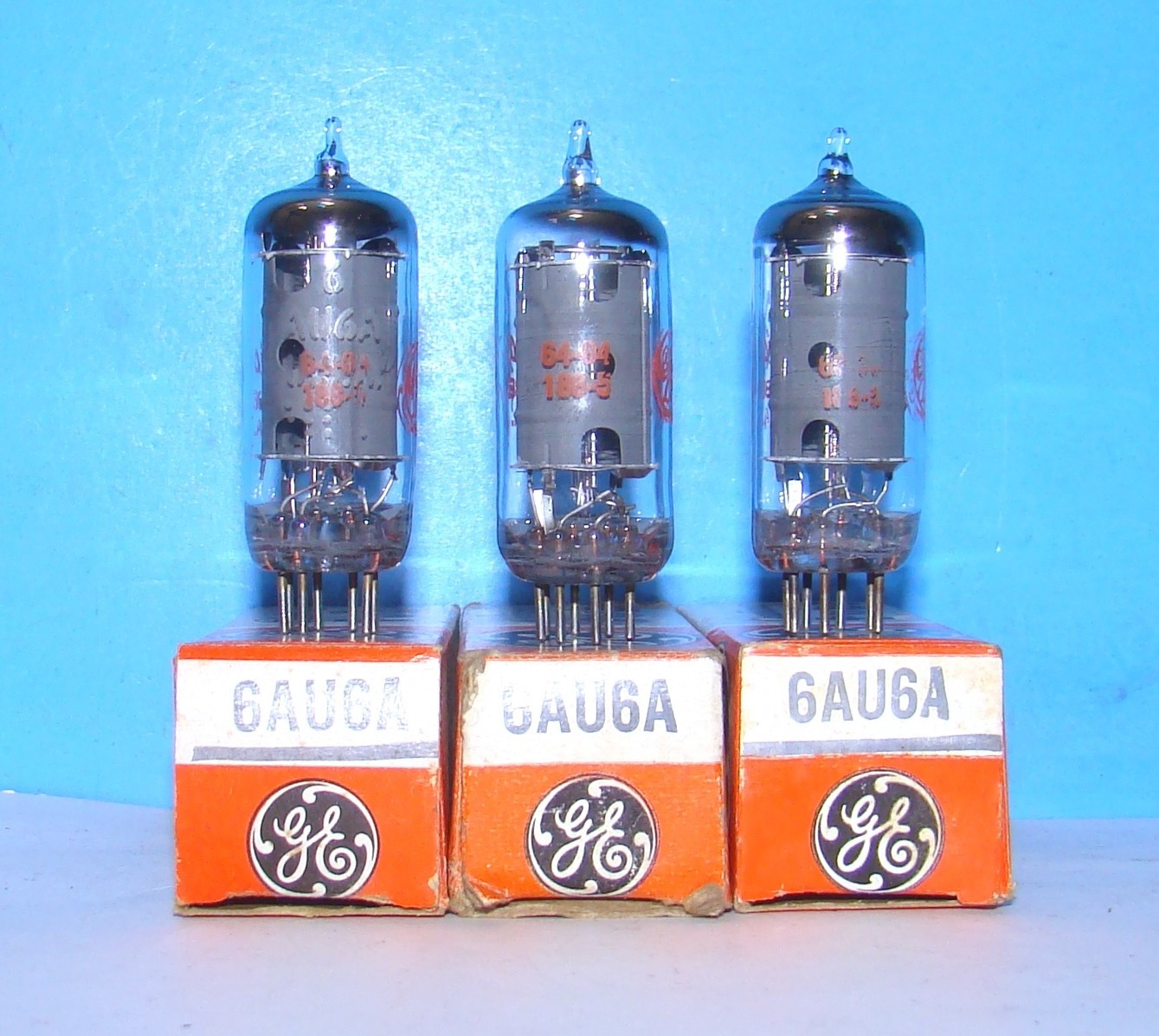 6AU6A GE AA5 radio audio amplifier electron vacuum tubes 3 valves tested 6AU6