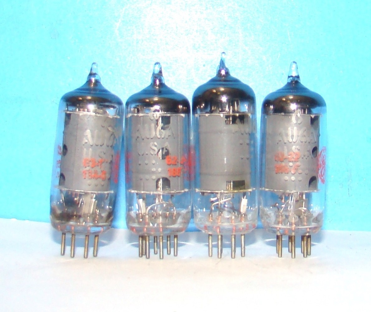 6AU6A GE AA5 radio audio amplifier electron vacuum tubes 4 valves tested 6AU6