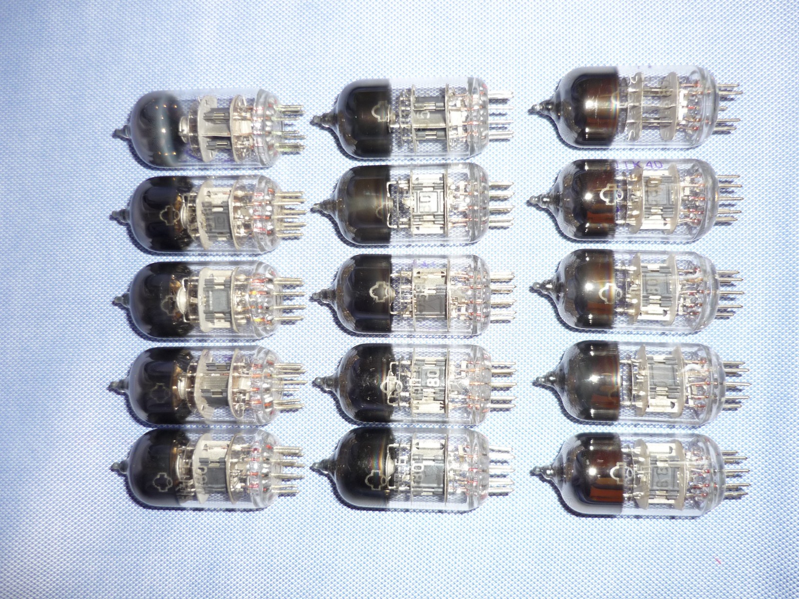 15pcs. 6N3P-E / 6Н3П-Е ~ 6CC42, 2C51, 5670 Double triode NEW. SAME DATE 1980