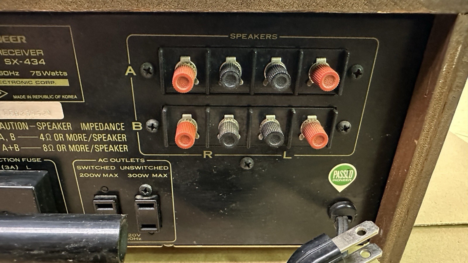 Pioneer SX-434 AM/FM Stereo Receiver Phono Input Tape Monitor Works See Video