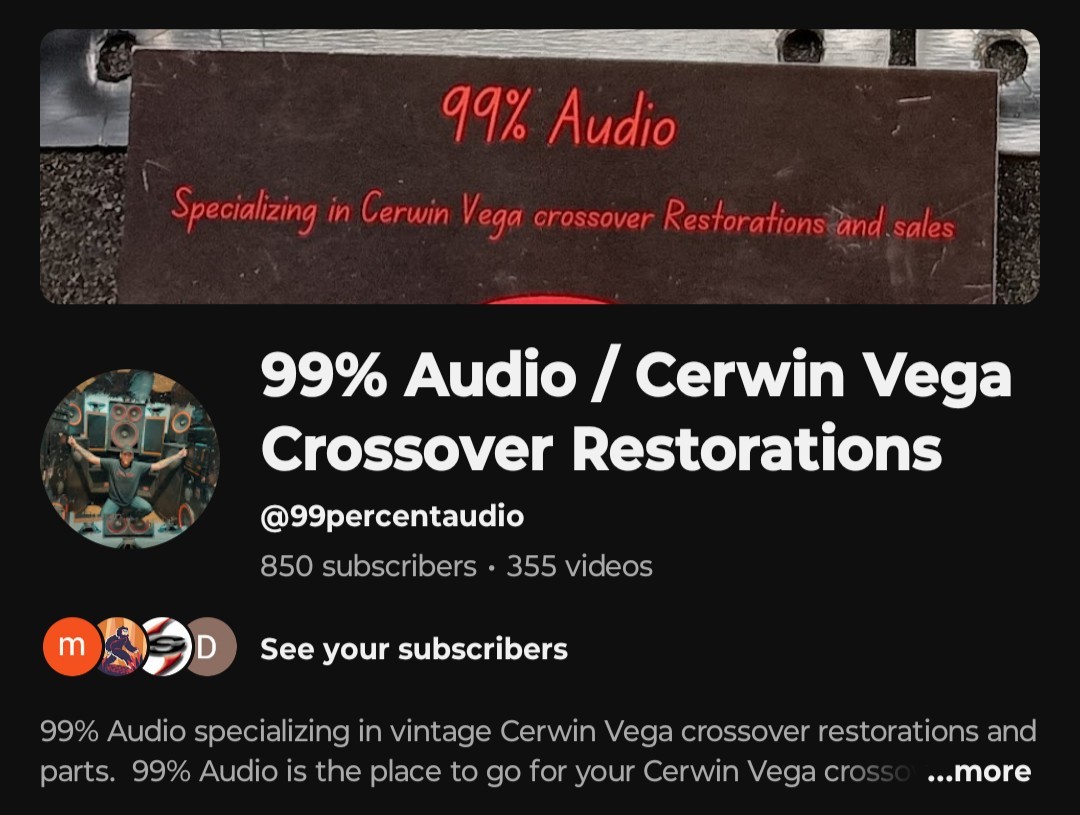 Cerwin Vega Re30 Crossover Restoration Capacitor Recap Kit