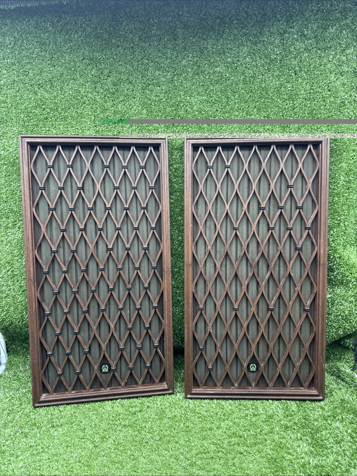 VINTAGE PIONEER LATTICE BASKETFACE SPEAKER GRILLS PAIR OEM CS-77 CS-77A CS-701