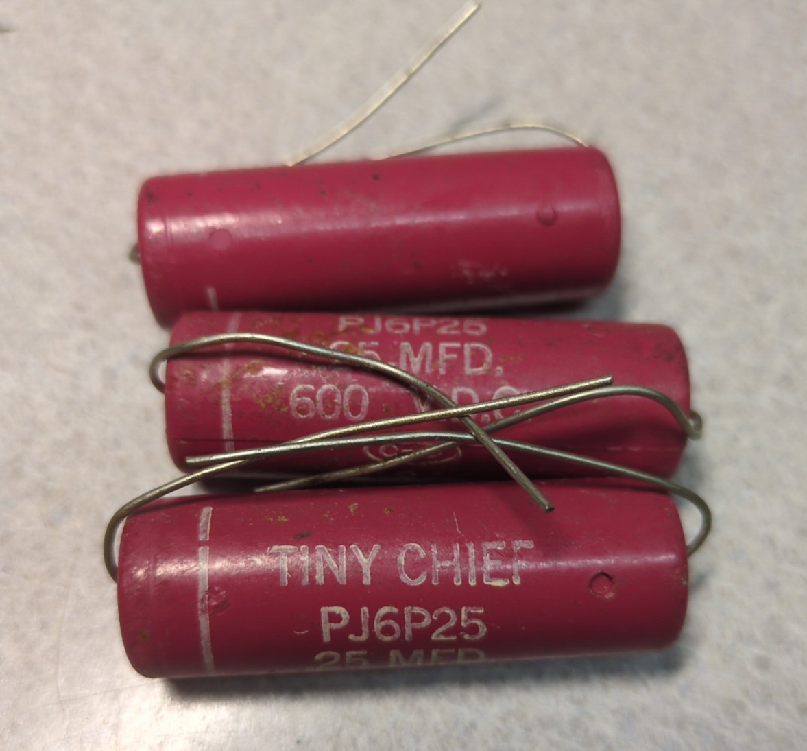(3) NOS vintage Cornell Dubilier Tiny Chief PJ6P25 .25 600vdc Capacitor tube amp