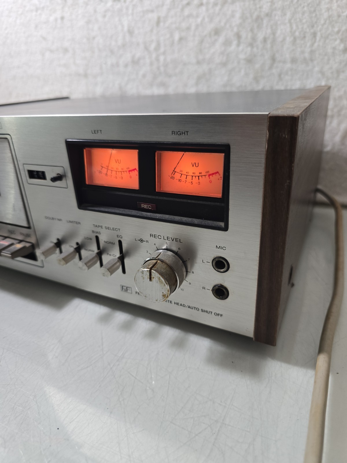 Sony TC-186SD Stereo Cassette Deck for Parts Or Repair Silver Faced Wooden Sides