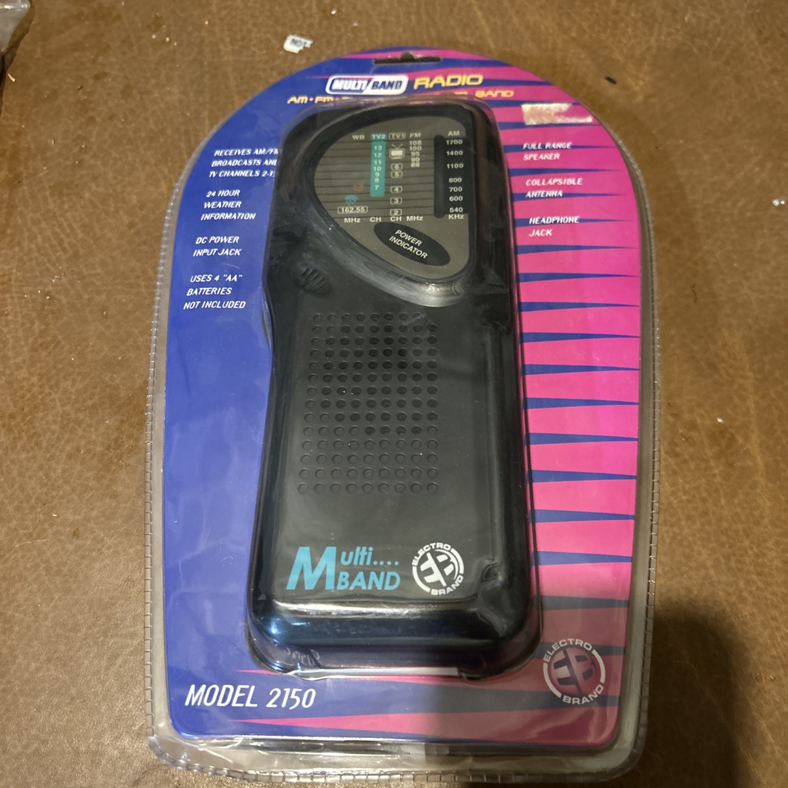 Vtg Multi-Band Radio AM FM TV1 TV2 Weather Band Model 2150 Electro Brand Prepper