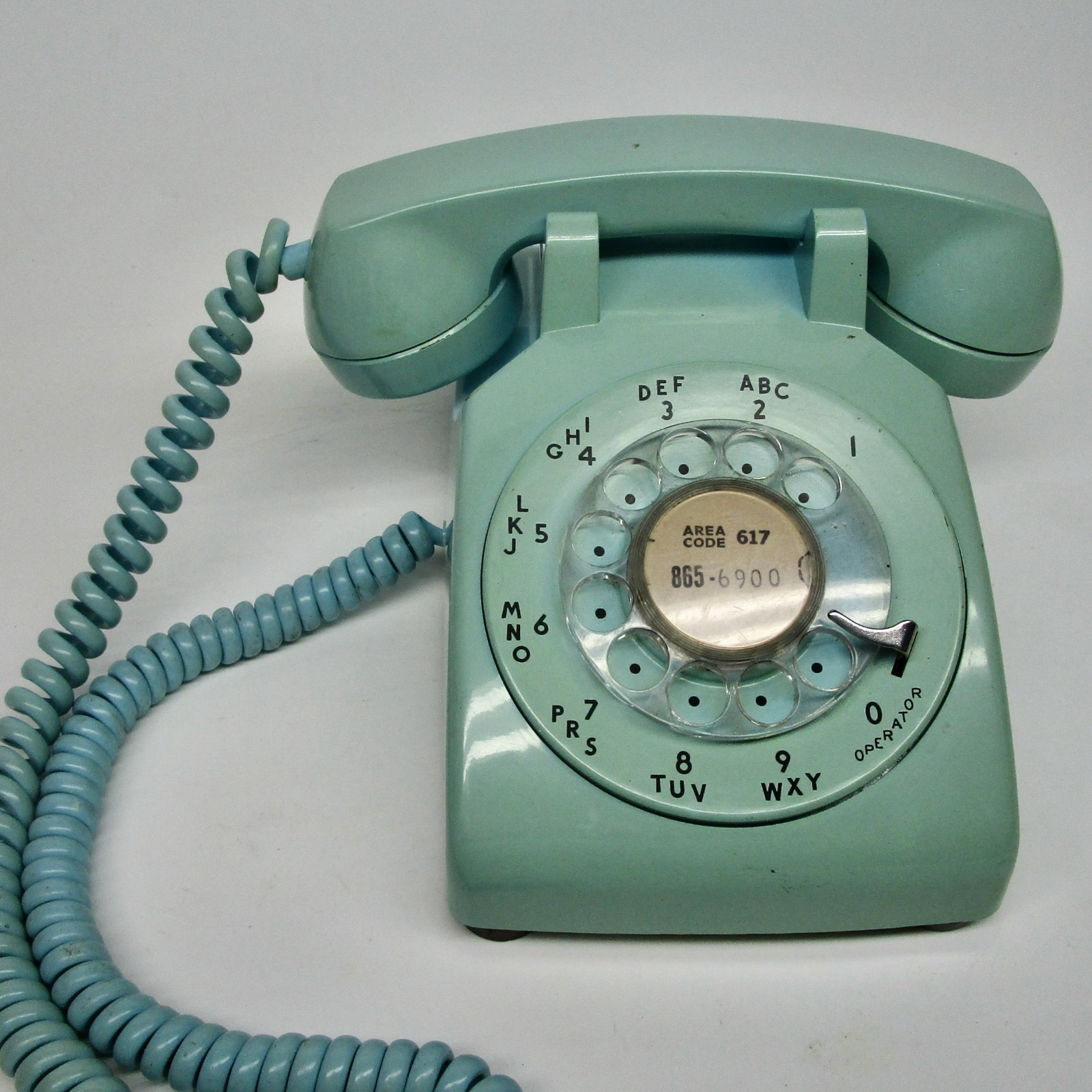Vintage Bell System Western Electric rotary phone telephone turquoise blue green