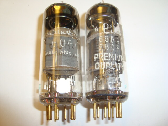Pair of 6084 (E80F) Tubes, By Philips of Holland, Gold Pin Class