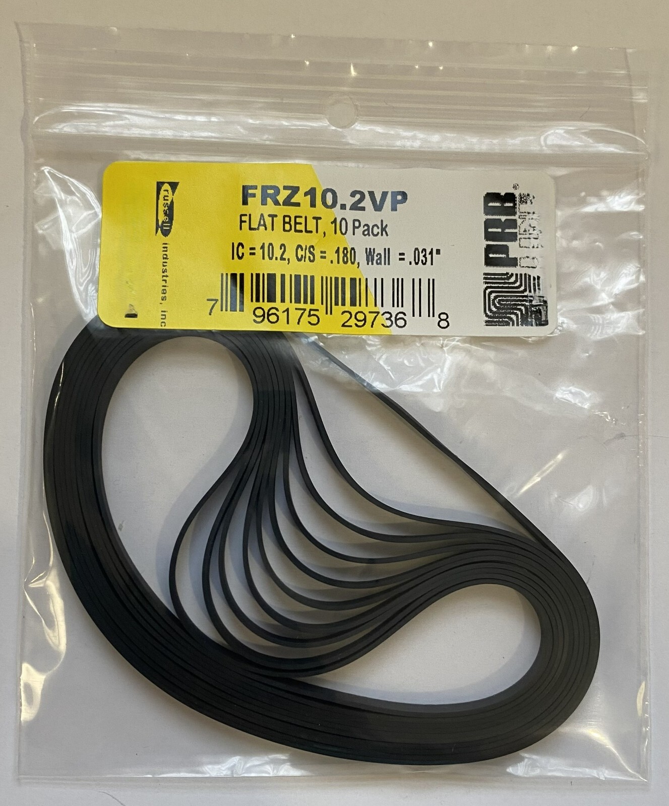 PRB FRZ10.2VP Flat Belts 10.2 x .180 x .031″, 259.08 x 4.571 x .7874 mm, 10 pack