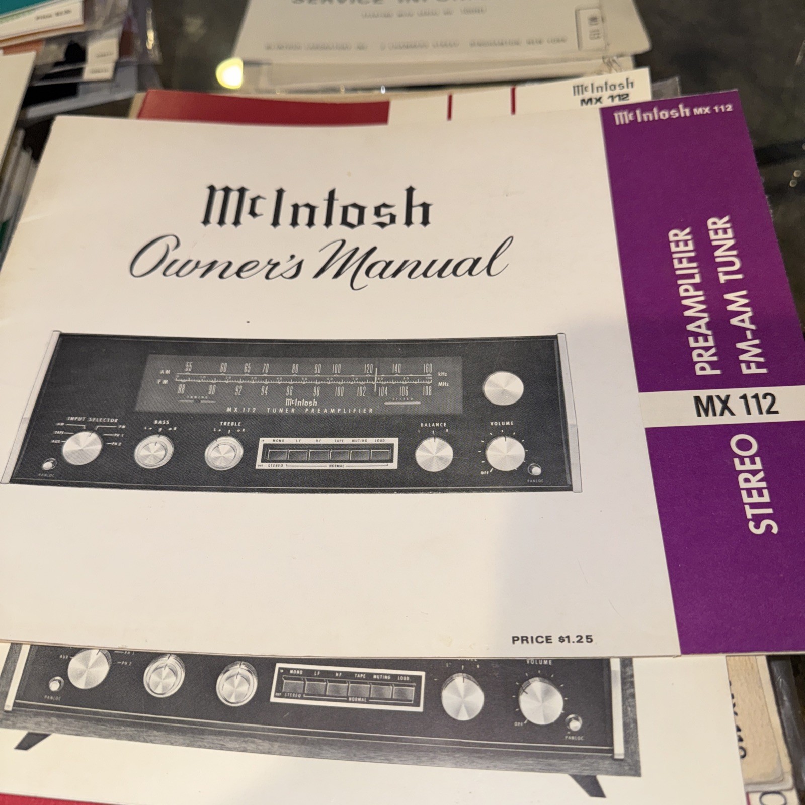 McIntosh MX 112 AM/FM Stereo Tuner Preamp Owners Manual *Original*