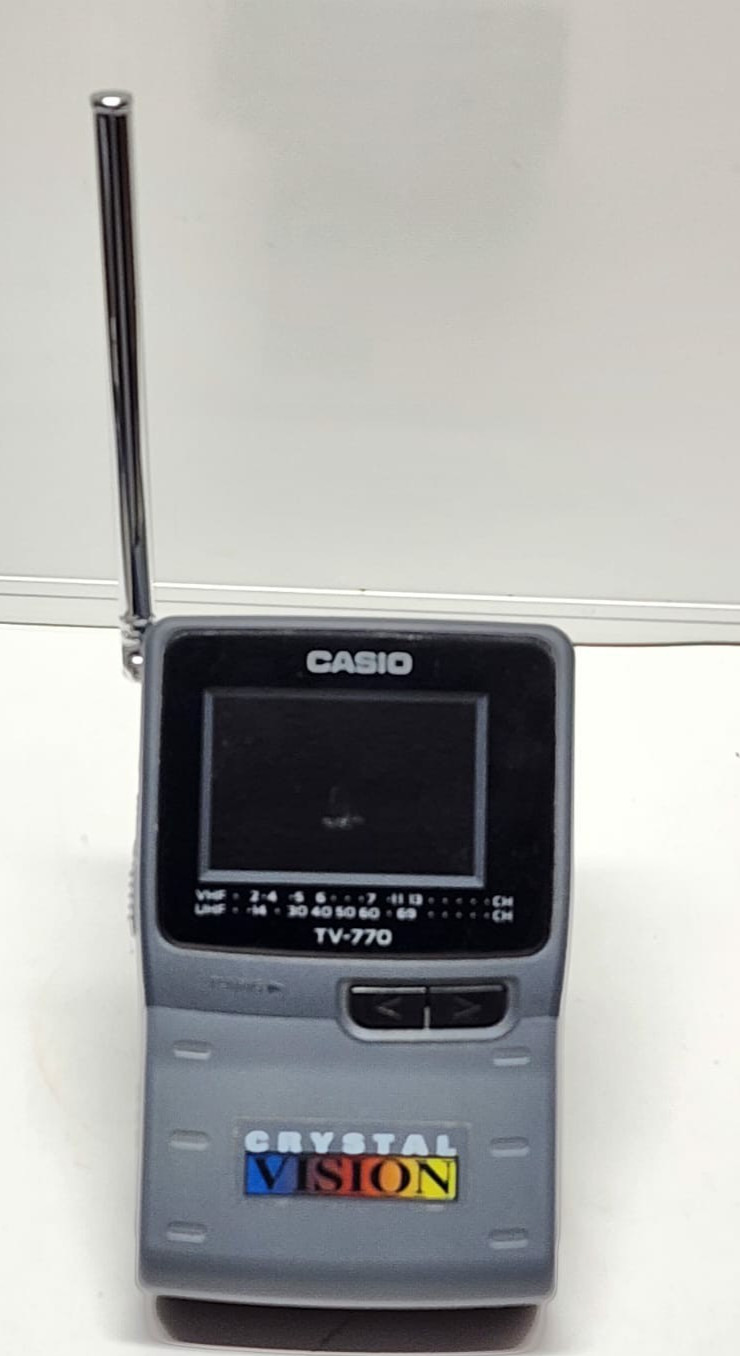 Vtg Casio TV-770 Crystal Vision Handheld Portable Analog UHF VHF TV