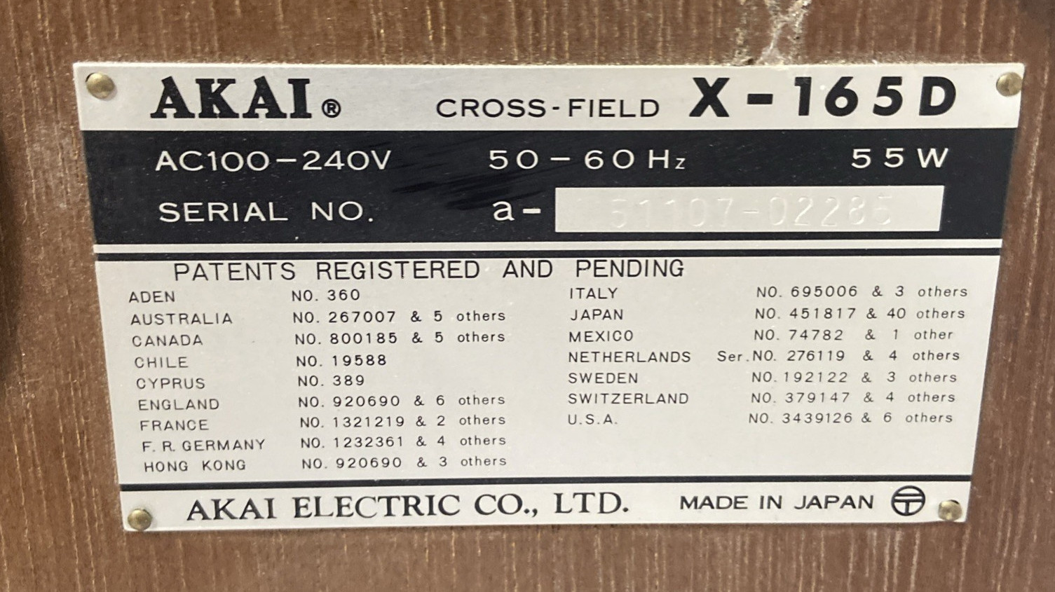 akai x 165d reel to reel player—with dust cover– tested and works