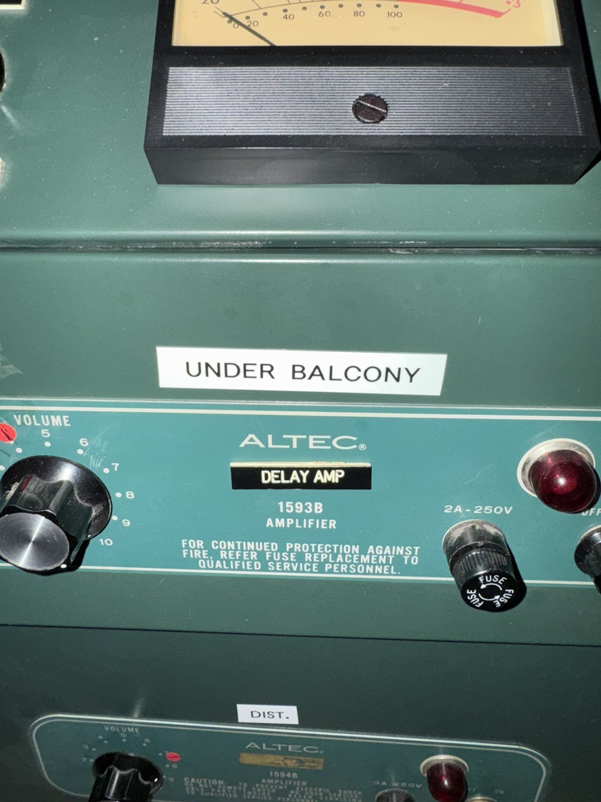 ALTEC vintage Audio Gear Lot 1593B, 1594B Power Amps. 1552a Meter Panel TESTED