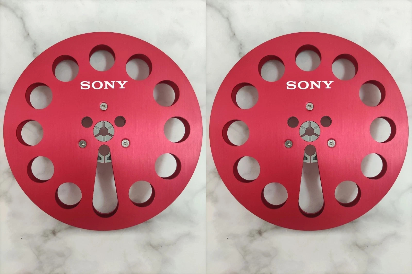 One pair gold TAPE REEL Sony 7″ inch Light Metal Aluminum Take Up Reel