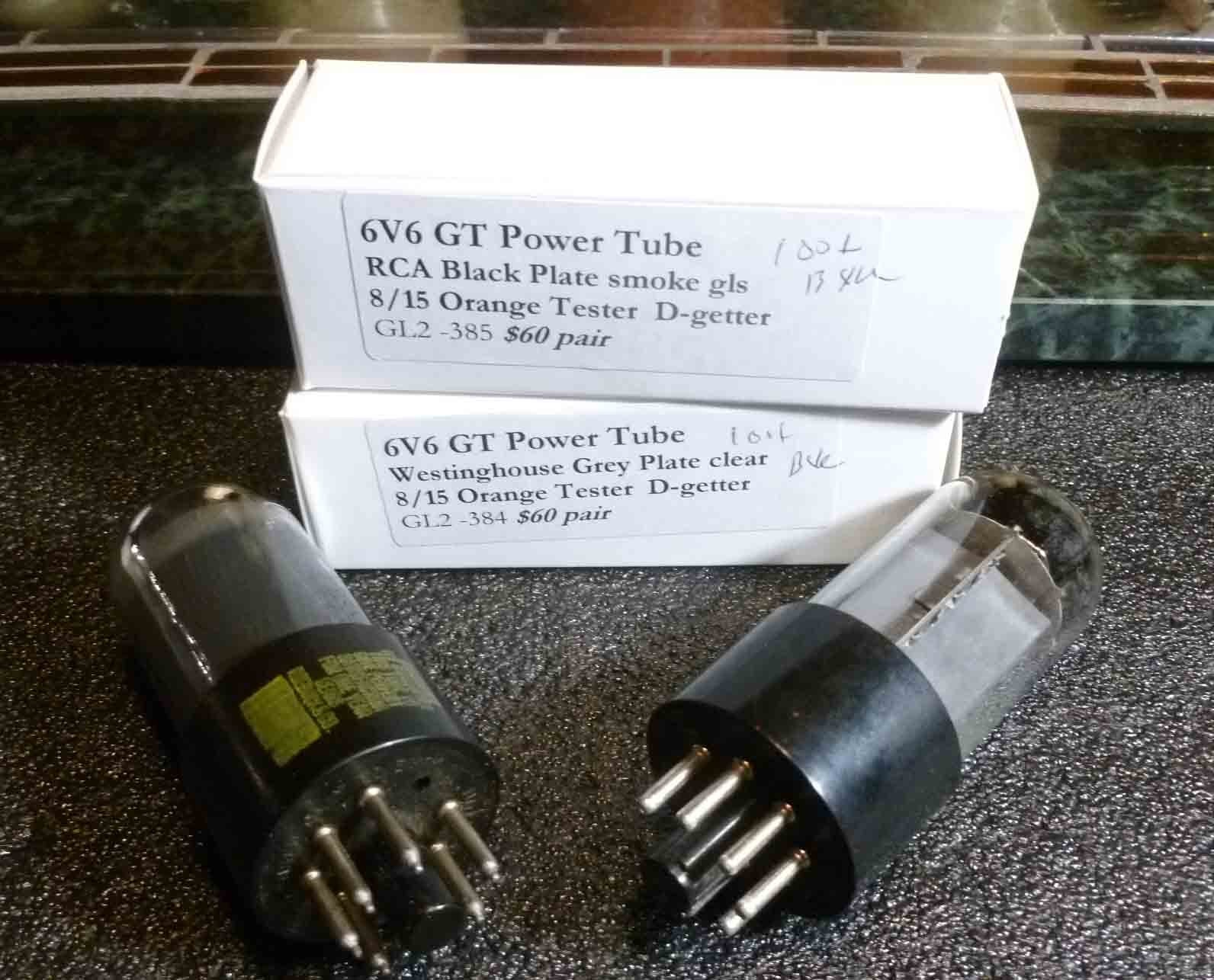 Matched Pair black and grey 6v6 GT Power Tubes Both test strong at 100+ each