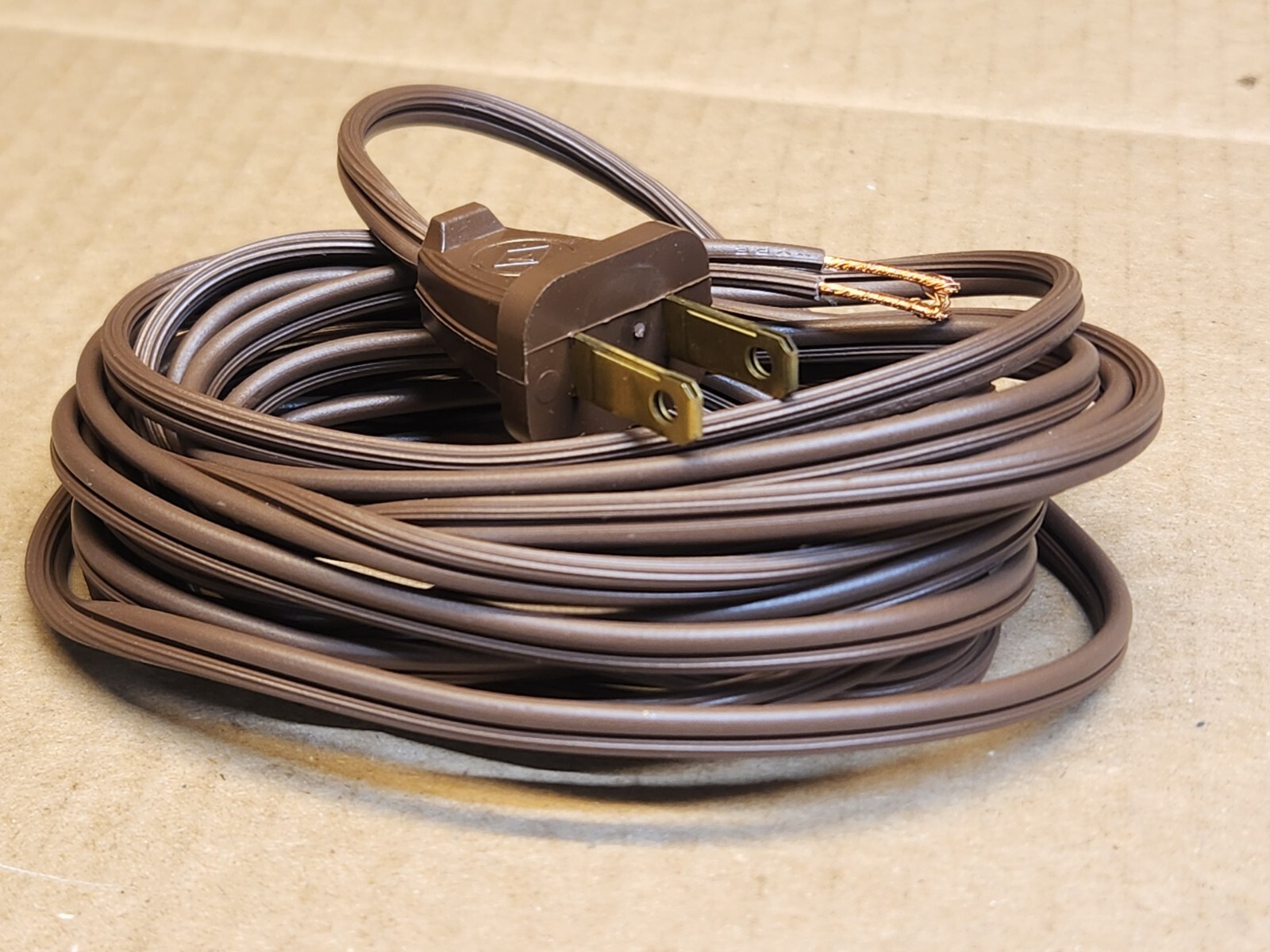 NEW 12′ AC Power Cord Cable KLH 8 Eight 21 Twenty One Radio Brown Non Polarized