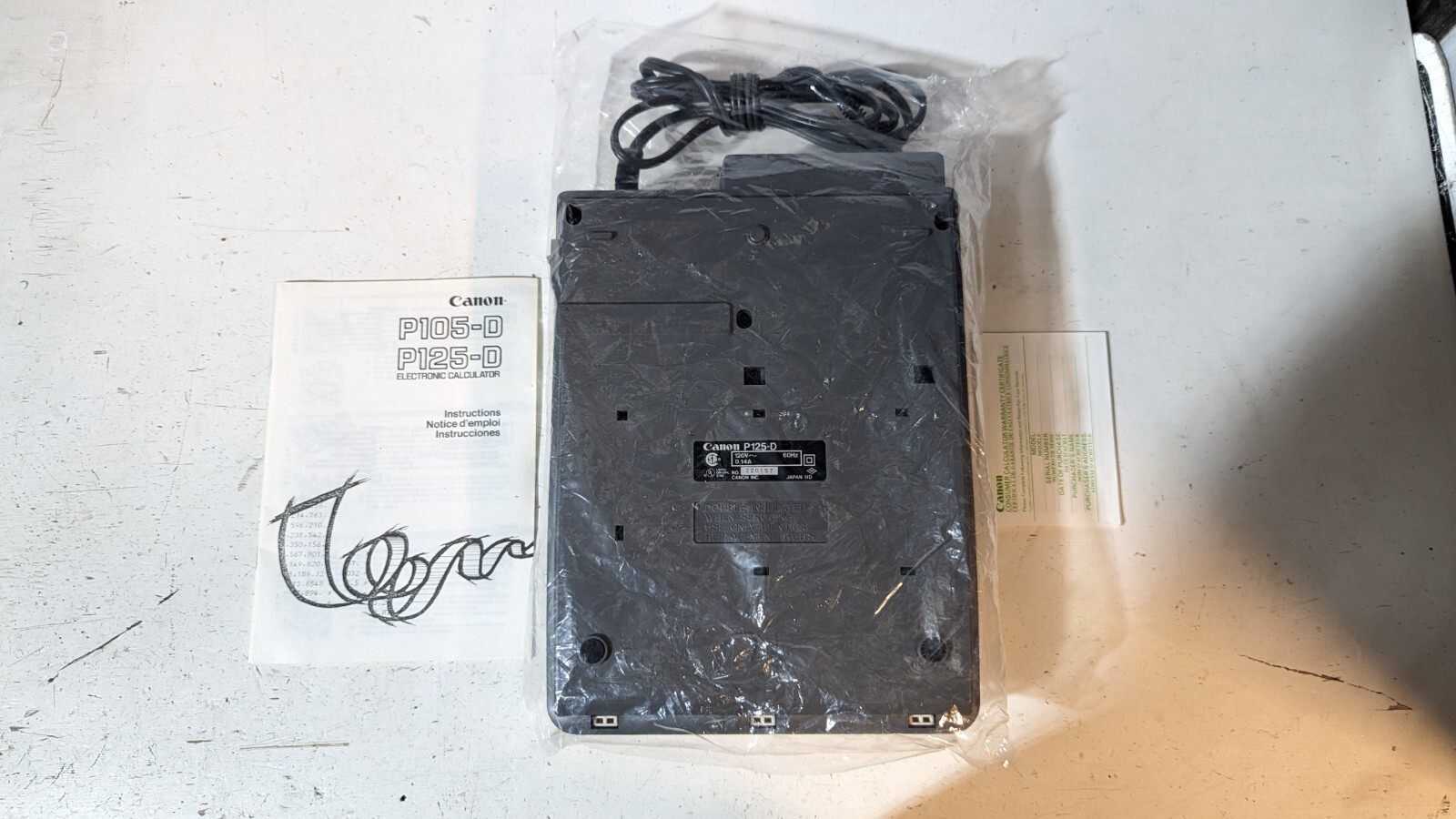 Vintage Canon Calculator and Printer P125-D Brand New Display 10 Digit