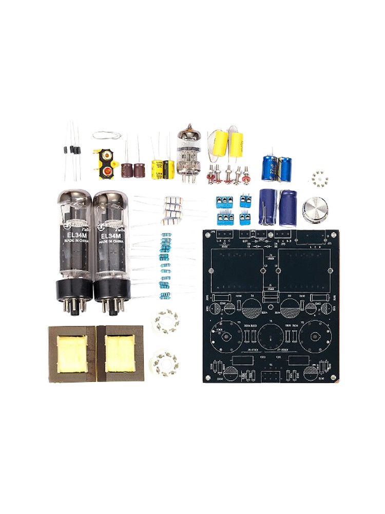 HiFi EL34 Vacuum Tube Amplifier Class A Single-ended Stereo Audio Amp DIY Kit