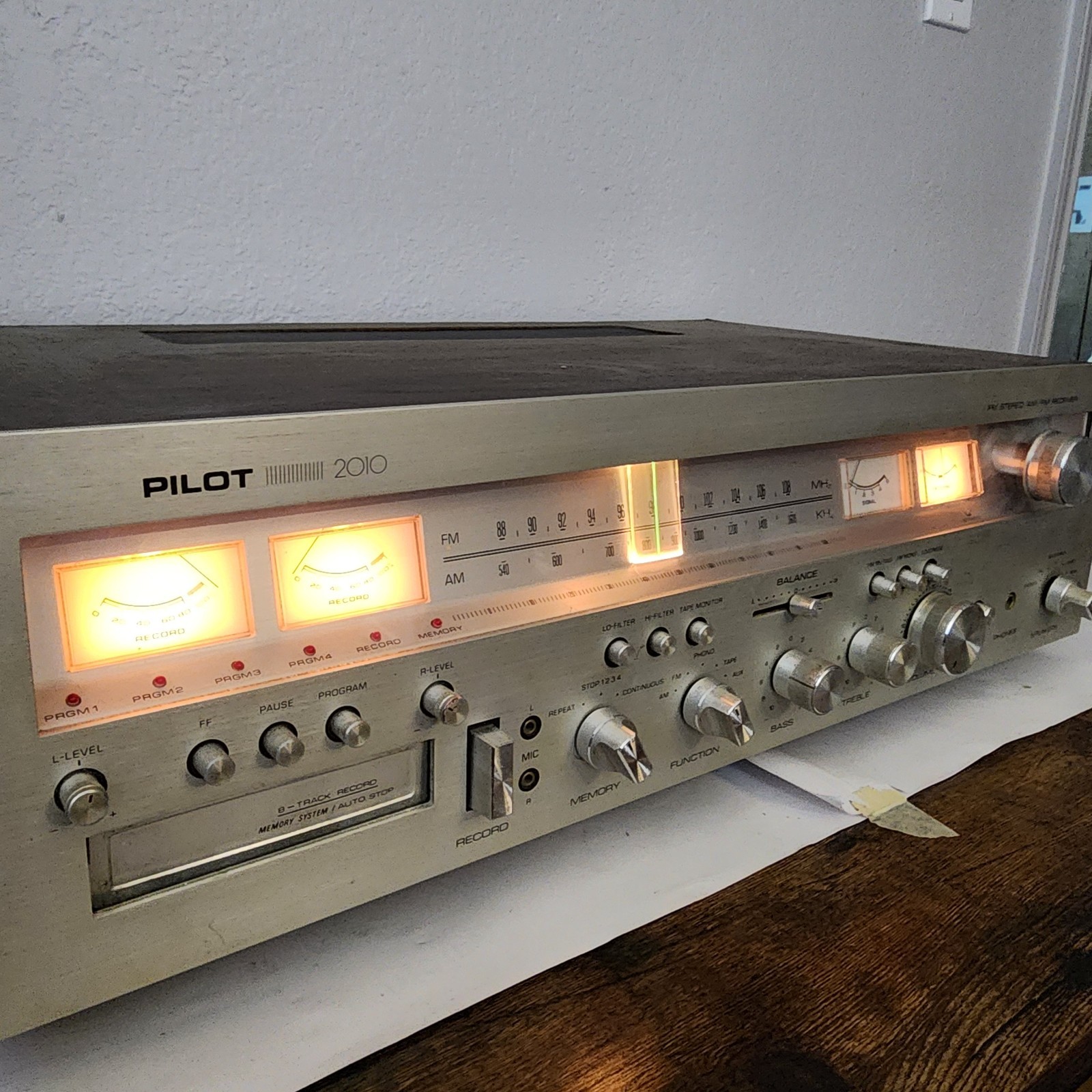 VTG 1970s Pilot Model 2010 Stereo Receiver 8-Track Player Recorder Works – Read