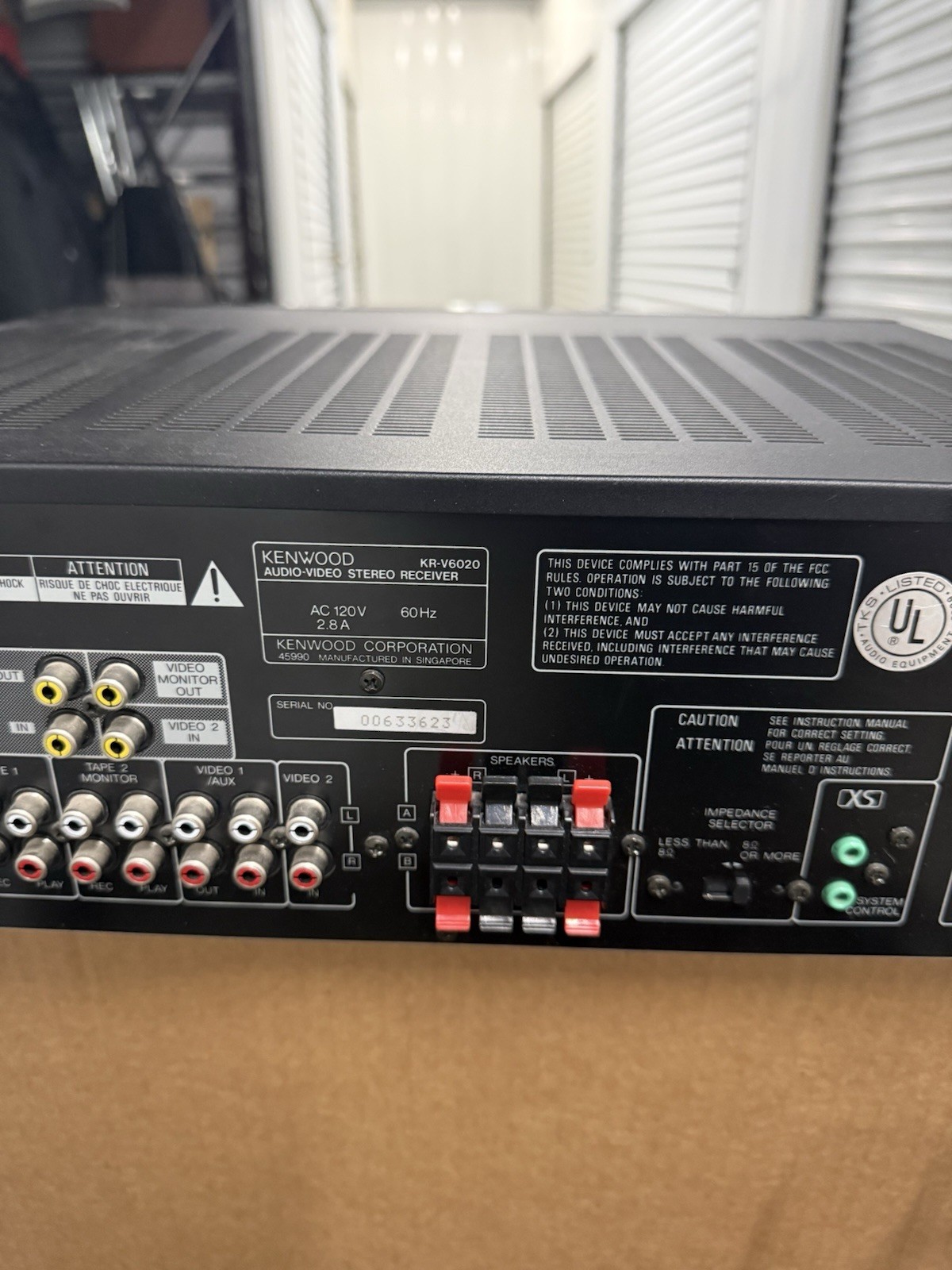 Kenwood KR-V6020 Audio Video Stereo Receiver – For Parts/Repair 1/4″ Jack Works
