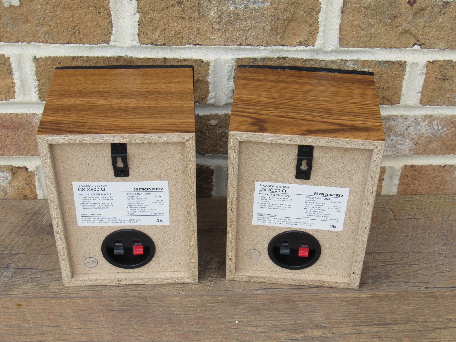 PIONEER CS-X500-Q 8 OHMS 30 WATT PAIR WALL MOUNT / BOOKSHELF SPEAKERS SET OF 2