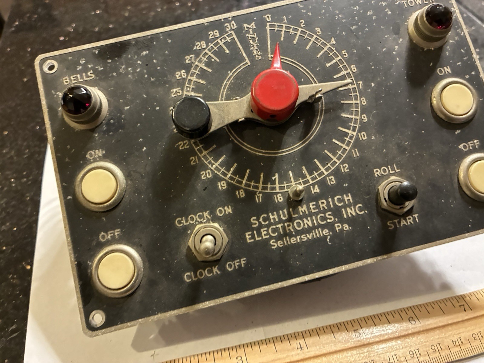 VINTAGE SCHULMERICH ELECTRONICS INC. INDUSTRIAL or CHURCH TIMER CONTROL PANEL