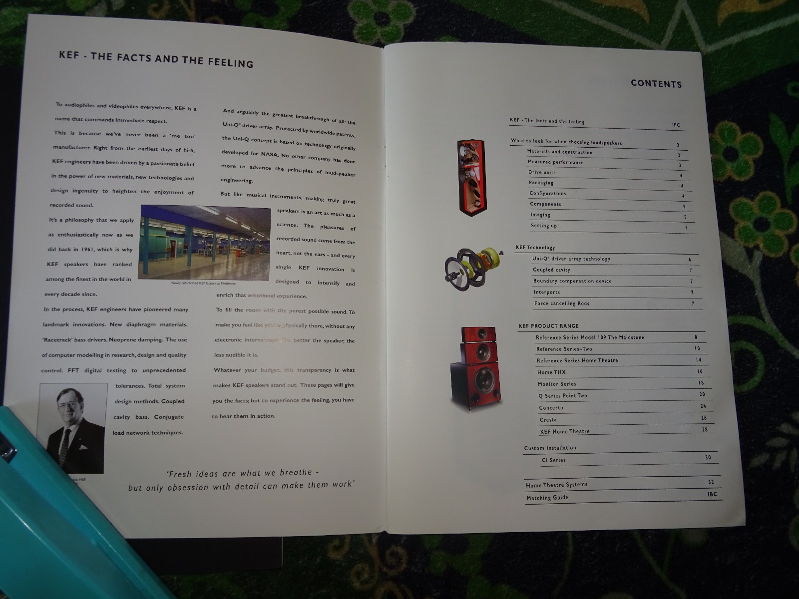 kef reference 104/2 Owner’s Manual & Receipt + Q- Full line Speaker Catalogue
