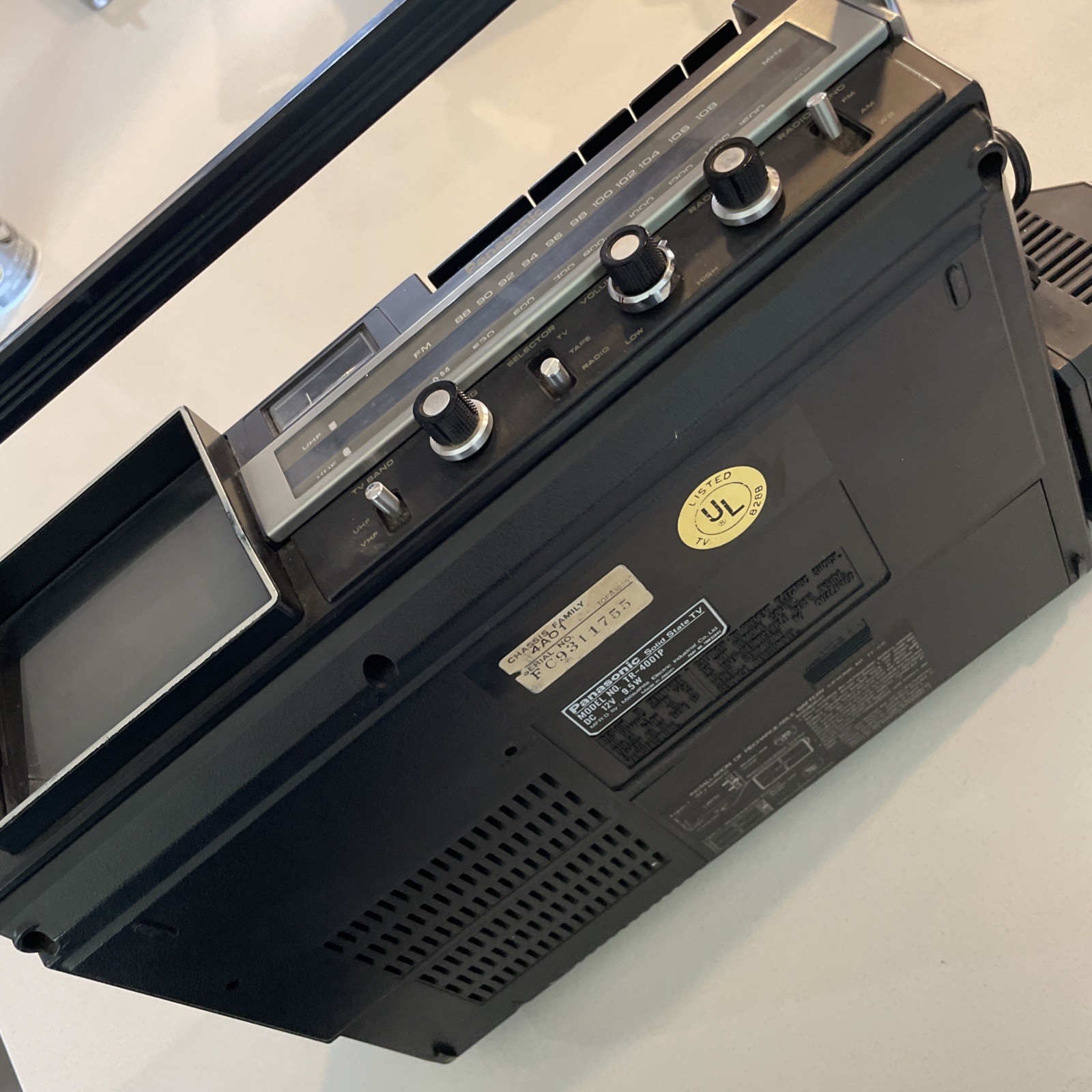 VTG 1979 PANASONIC TR-4001P Tv/Radio/Cassette Recorder W/ Power Adpt TESTED READ