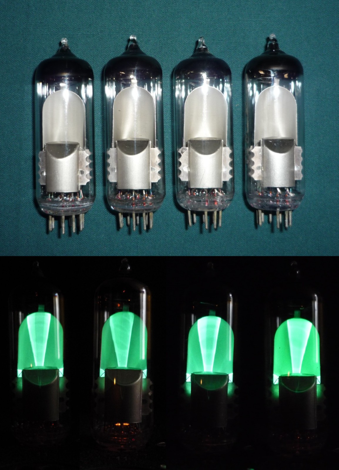 4pcs. 6E1P / 6Е1П ~ EM80, 6BR5 Magic Eye Indicator NEW. TESTED. DATE 1978