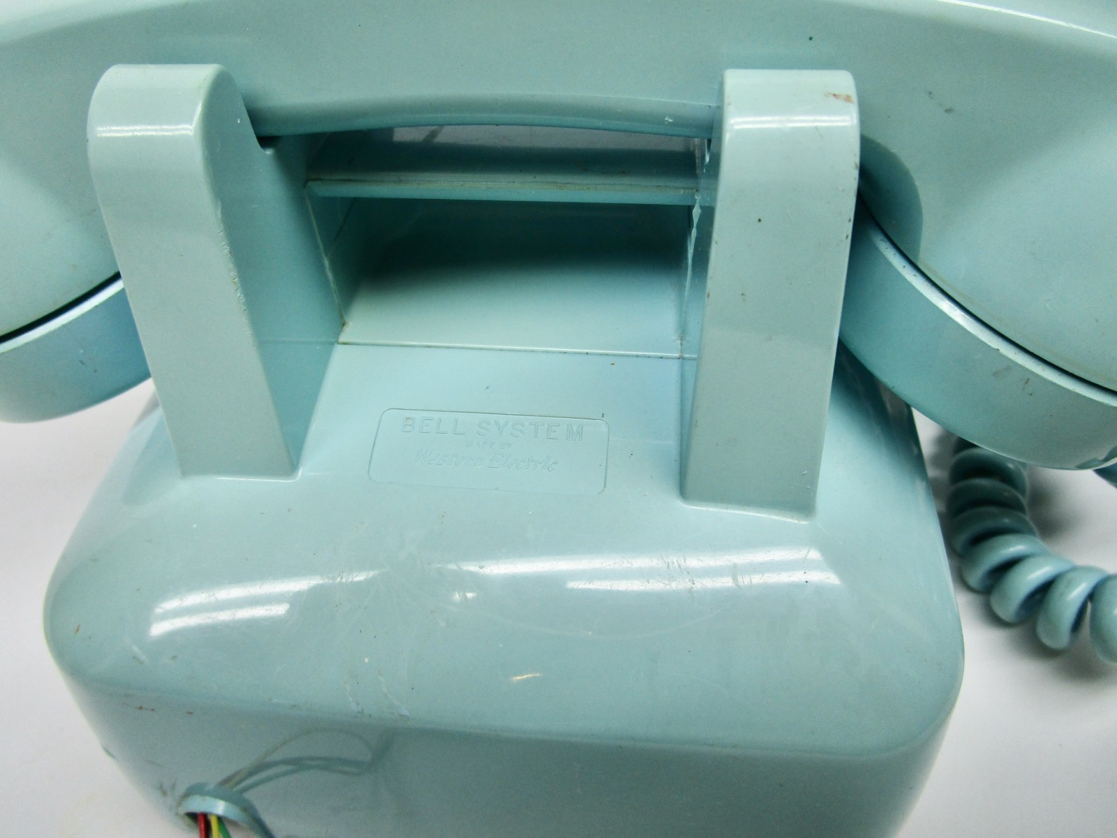 Vintage Bell System Western Electric rotary phone telephone turquoise blue green